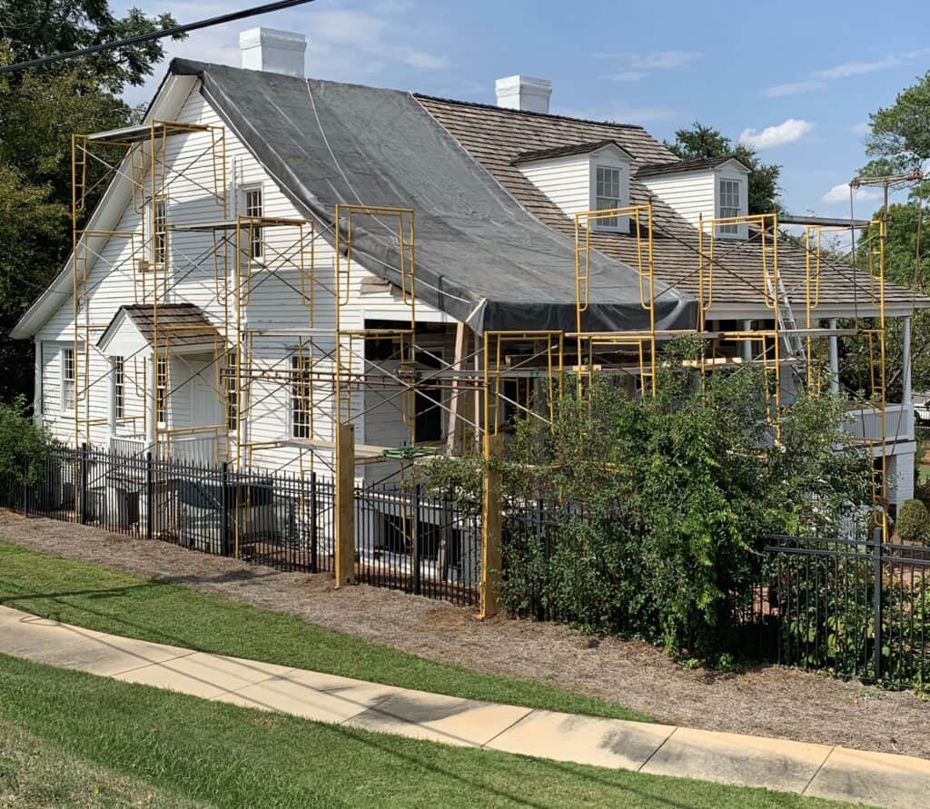 Meadow Garden Historic Roof Restoration Scaffolding