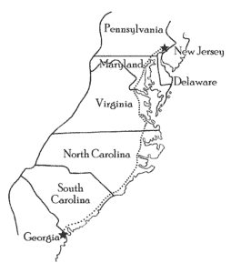 Map Georgia to Pennsylvania